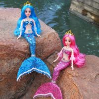 New 42cm Princess Doll 3D Eyes BJD Mermaid Doll Set Articulated Removable Fashion 1/3 Dressable Girl Toy Best Birthday Gift