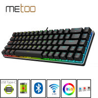 Gaming Mechanical Bluetooth Keyboard คีย์บอร์ดไร้สายพร้อม Bluetooth 2.4Ghz Usb RGB Backlit Blue Red Switch Ruus สำหรับศัพท์ PC