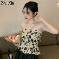 Zhu Xia เสื้อกล้ามผู้หญิงสไตล์เฮปเบิร์น,ใหม่ฤดูร้อนความปรารถนาบริสุทธิ์แฟชั่นสไตล์ไหล่ข้างเดียวกันการตกแบบ Gaun Bahu Terbuka