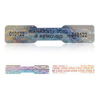 Bone Shape Tamper Proof Holographic Warranty Void Seal Stickers Laser Security Label 5x1cm