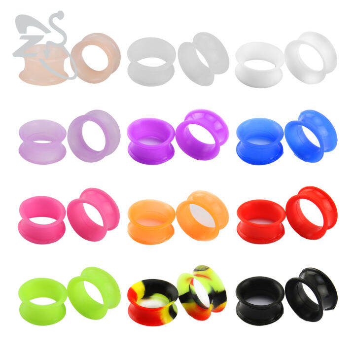 1 Pair 325mm Thin Silicone Flexible Double Flared Ear Stretchers