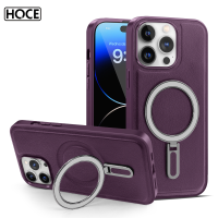 HOCE Business พับเป็นขาตั้งโลหะ Magsafe เคสโทรศัพท์สำหรับ iPhone 13 12 11 14 Pro Max 14Plus เคสป้องกันกรอบซิลิโคนนิ่ม