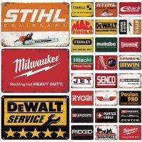 Stihl ยี่ห้อ Retro Vintage เครื่องมือป้ายโลหะดีบุกสำหรับ Man Cave, Home Garage, Workshop หรือ Club Wall Decor