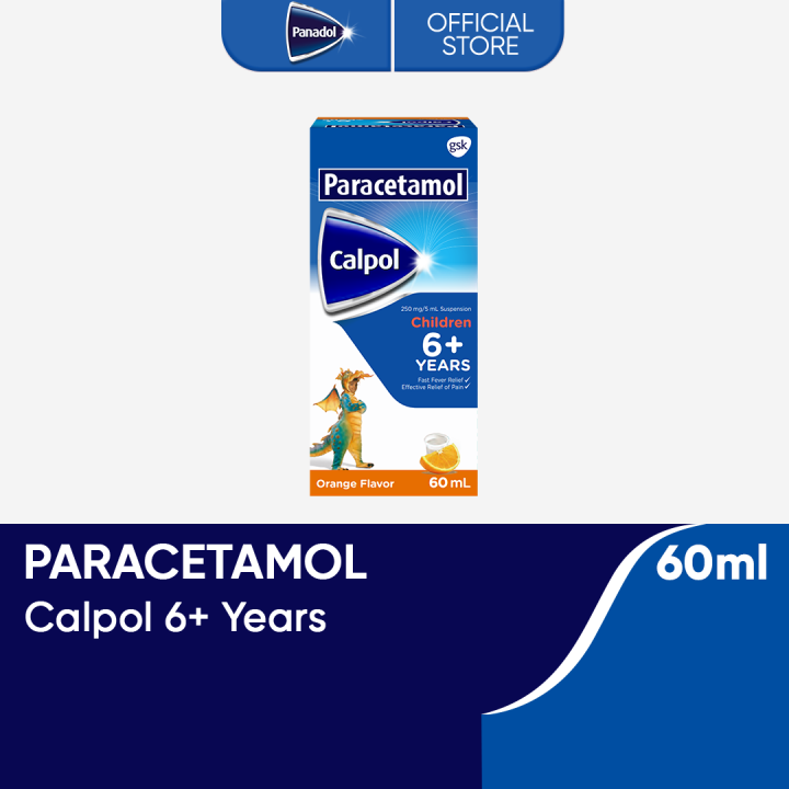 Calpol Orange Flavor (612 Years Old) Suspension 60ml Paracetamol for