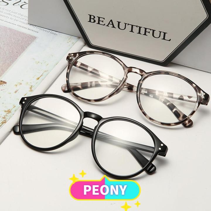 peony-1-0-4-0-reduces-eye-strain-vintage-eyeglasses-black-flat-mirror-eyewear-myopia-glasses-round-frame-uv-protection-leopard-print-uni-anti-blue-lightmulticolor