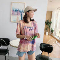 ส่สบาย เสื้อยืดมัดย้อม ZR0535 ตล์ฮาราจูกุเวอร์ชั่นเกาหลีเสื้อยืด