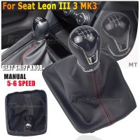 For Seat Leon III 3 MK3 2012 2013 2014 2015 2016 2017 Gear Stick Shift Knob Leather Gaiter Boot Cover Car 5 6 Speed