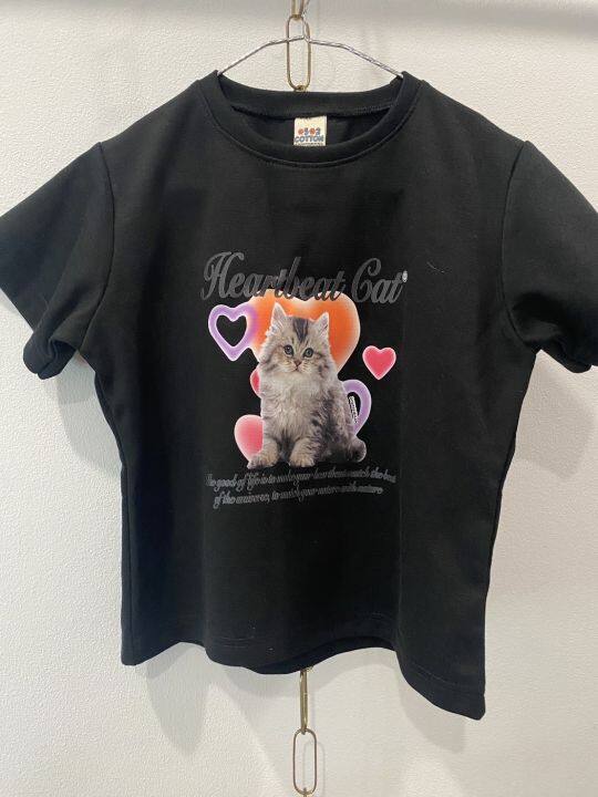 เสื้อ-crop-heartbeat-cat