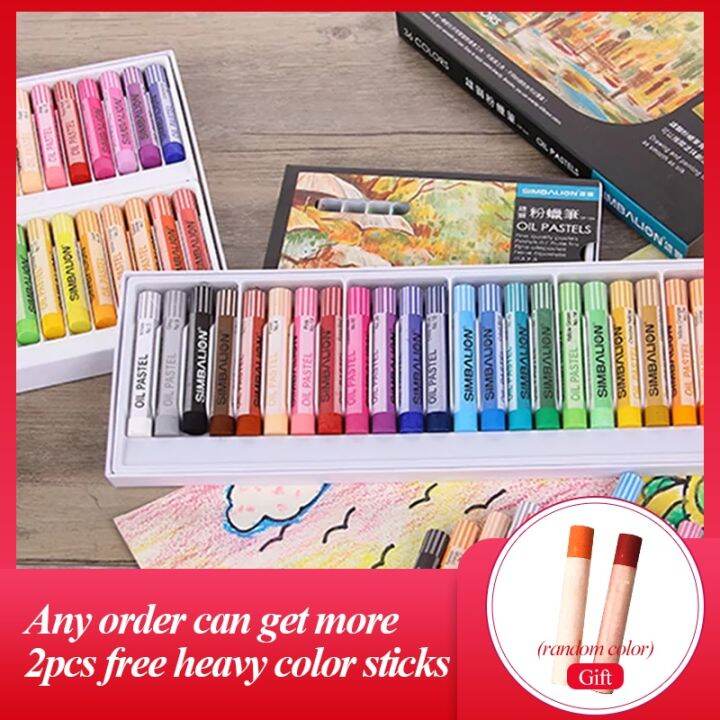 SIMBALION Professional Oil Pastels 12/24/36 Colors Soft Pastel/Crayon Painting Wax Pen Graffiti