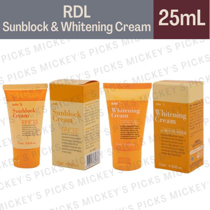 RDL Sunblock Cream and Whitening Cream, 25g Lazada PH
