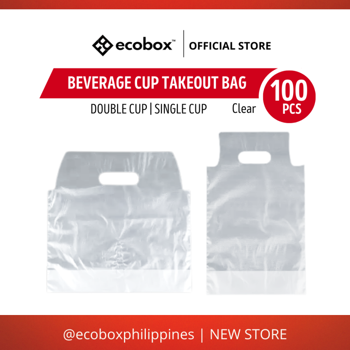 Ecobox Takeout Plastic Bag, Milktea Cup Bag, Beverage Cup Plastic Bag