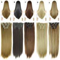 ผู้หญิง 16 คลิปตรงหัวใน Hair Extension Hairpiece 24inch