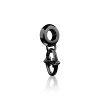 ake ake  the Sanction Chain charm Bead - Black บีดส์ประคำเงินแท้ 925 ทำมือแกะสไตล์ยุคกลางยุโรปสุดดุดัน ขัดเงาพิเศษ ชุบแบลกโรเดียม