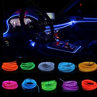 ✟ 1M Car LED Interior Led Strip Flexible LED Neon Light Decoration Garland lisence plate Wire Rope Tube Line With USB Driver DIY