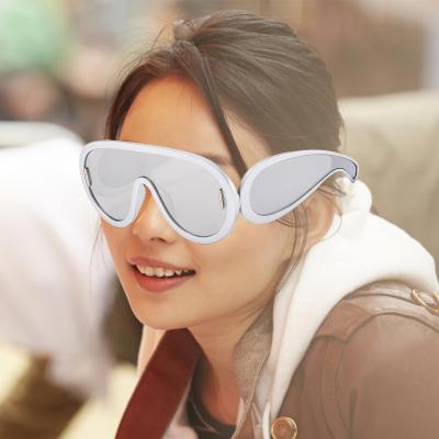 Yotigar แว่นตากันแดดสำหรับผู้หญิงใส่สบายสำหรับผู้ชายหน้าเล็กแว่นตากันแดดขนาดใหญ่ปีนเขาสีเงิน
