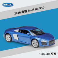 Welly 1:36 2016 Audi R8 V10 alloy car model pull-back vehicle Collect gifts Non-remote control type transport toy