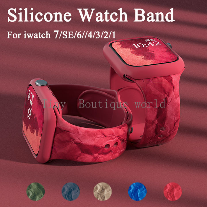 สายซิลิโคนสำหรับ-apple-watch-7-band-44mm-45mm-42mm-สายรัดข้อมือสำหรับ-i-watch-40mm-38mm-41mm-correa-series-6-5-3-se-7-ไม่รวมนาฬิกาและเคส