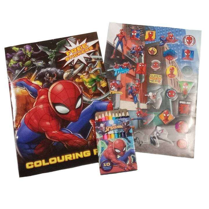 Marvel Spider-Man Coloring Book With Sticker & Color Pencil Set | Lazada