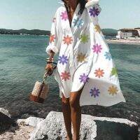 jkk New Oversized Shirt Womens Loose Sleeve Beach Dresses Female Vacation Sundress