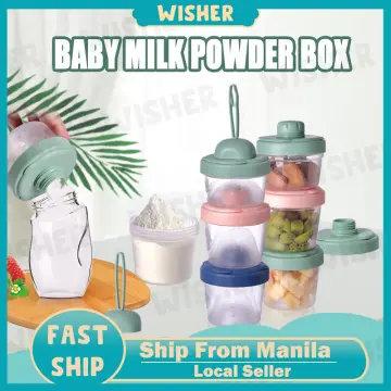 Baby Formula Dispenser On The Go, Non-Spill Rotating Four-Compartment  Formula Container for Travel, Milk Powder and Snack Storage Container for  Infant