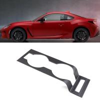 THLS3Z Car Real Carbon Fiber Central Control Water Cup Cover Trim Stickers for Subaru BRZ Toyota 86 2022