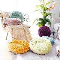 ▥ 40x40cm Fashion Round Backrest Pillows Velvet Pumpkin Chair Support Seat Cushion Chaise Mattress Home Decor