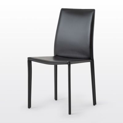 modernform เก้าอี้ทานอาหาร รุ่น Netto หุ้มหนังแข็ง สีดำ รูปลักษณ์เรียบ ทันสมัยออกแบบให้หลังโค้งรับสรีระของผู้นั่ง