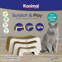 Kanimal ? ที่ข่วนเล็บแมว  แยกเล่นได้3ชิ้น 22x40x16​ ซมTriple wall สีขาว(ของเล่นแมว​ ที่ลับเล็บ ของเล่นแมว ฟรีแคทนิป)  15010