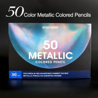 50สีดินสอสีเมทัลลิคอาชีพวาดดินสอไม้อ่อนสำหรับศิลปิน Sketch Coloring Art Supplies