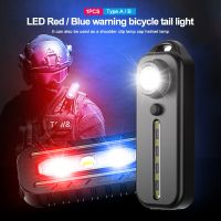 1/2pcs Mini Thin Flashlight Tactical Police Shoulder Light USB Type-C Rechargeable Bicycle Taillight Helmet Lamp Keychain Light Rechargeable  Flashlig