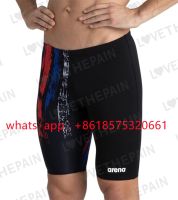 Mens Team Painted Stripes Jammer Swimsuit Summer Trunks Pro Swim Quick Dry Uv Surf Swimming Pantalones Surf Trunks Beach Shorts Swimwear