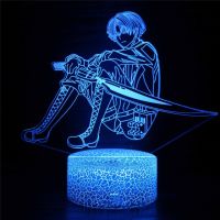 Anime 3d Lamp Attack on Titan Levi Ackerman light for Bedroom Decoration Kids Gift Attack on Titan LED Night Light Levi