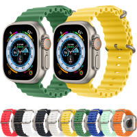 Ocean สำหรับ Apple Watch สาย49มม. 45มม. 44มม. 40มม. 41มม. 42มม. สร้อยข้อมือซิลิโคนสำหรับ Apple Watch Serie 8 Ultra 7 6 5 3 Se Ultra 8 Band