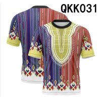2023 newAfrican drum dance performance clothing characteristic work clothes, 3D printed Thailand Southeast Asian ethnic style printed T-shirt, men and women alike comfortable and breathabl