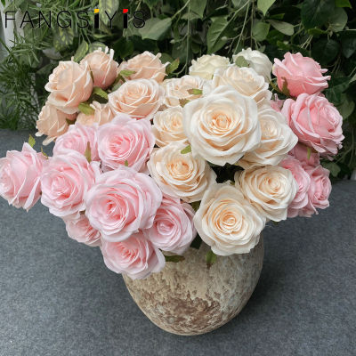 【cw】1 Bouquet 9 heads Artificial Peony Tea Rose Flowers Camellia Silk Fake Flower flores for DIY Home Garden Wedding Decoration