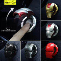 【 Ann-Car 】รถยนต์หนึ่งปุ่มเริ่มต้นฝาครอบป้องกันสติกเกอร์ตกแต่งแหวนจุดระเบิดสวิทช์ปุ่มพลิกอุปกรณ์ตกแต่งภายในรถยนต์