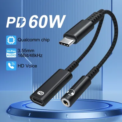 2 In 1 USB C To 3.5mm Headphone Jack Adapter Type C Charge Audio Aux Adaptor for Ipad Pro Samsung S20 Ultra Note 20 10 Huawei