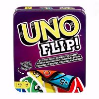 Mattel Games UNO: Flip! (Tin Box) Card Game Family Funny Multiplayer Game Fun Poker Kids Toys Playing Cards