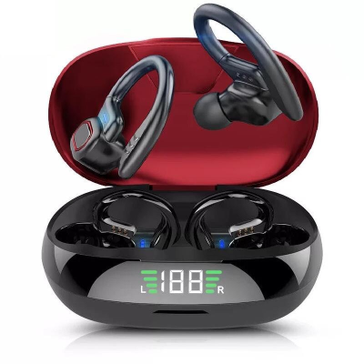 【cw】Sports Bluetooth Wireless Headphones with Mic IPX6 Waterproof Ear Hooks Bluetooth Earphones HiFi Stereo Music Earbuds Heasets