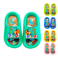 Baiyin รองเท้าแตะสไลด์ฤดูร้อนสำหรับเด็กหญิงเด็กชายอายุ4-7ขวบกันลื่นรองเท้าแตะรองเท้าน่ารักการ์ตูนสำหรับในร่มกลางแจ้ง