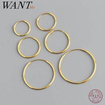 【YP】 WANTME 925 Sterling Minimalist Piercing Hoop Earrings for Womne Charms Statement Jewelry Accessories