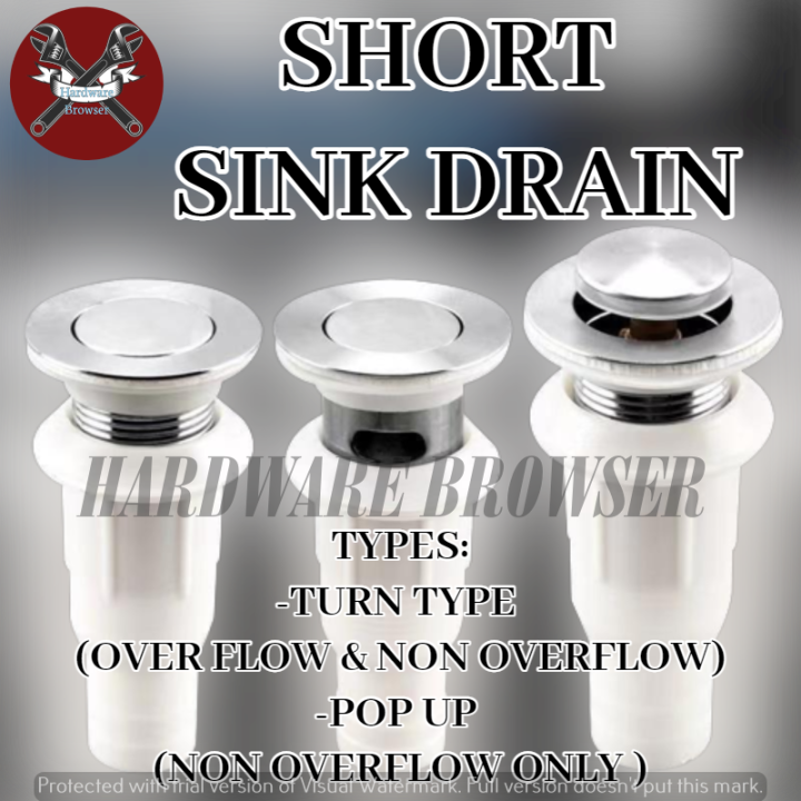 9002 1PCS Short Stainless PVC Flap Washbasin Basin Sink Drain with