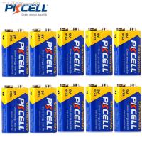 ncsr09 10PCS PKCELL 9v 6F22 Carbon Zinc Super Heavy Duty Batteries thermometer battery 6F22 MN1604 Pinpointer Metal Detector Multimeter