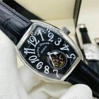 FRANCK MULLER นาฬิกาสำหรับชายแบรนด์ชั้นนำ Mechanical นาฬิกาอัตโนมัติกันน้ำหรูหรา Tourbillon เพชรหนัง Tonneau Men Watchhot