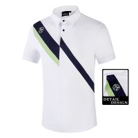 Golf Sports เสื้อยืดแขนสั้นผู้ชาย Summer Clothing Stitching Polo Shirt Quick-Drying Top Jersey #22028373236