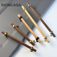 ♚ IHOMCASA Walnut/Beech Wooden Closet Furniture Handles Kitchen Shoe Cabinet Drawer Door Knobs Gold/Black Dresser Wardrobes Pulls