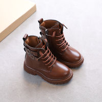 Spring Boys Solid Martin Boots Uni Winter Britain Wind Brown Girls Boots Kids Fashion Round-toe Thick Children Boots 2021 Hot