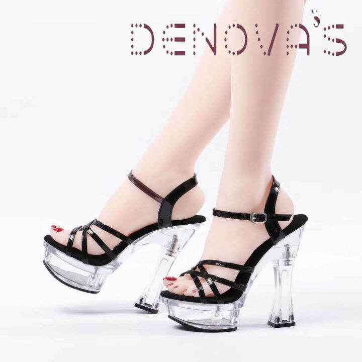 Denova's Women's Patent Very High Heel Plus Size Pole Dancing Show