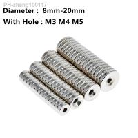 10pcs Neodymium Magnets Dia 8mm-20mm With M3 M4 M5 Countersunk Ring Hole Rare Earth Strong Crafts Magnet N35