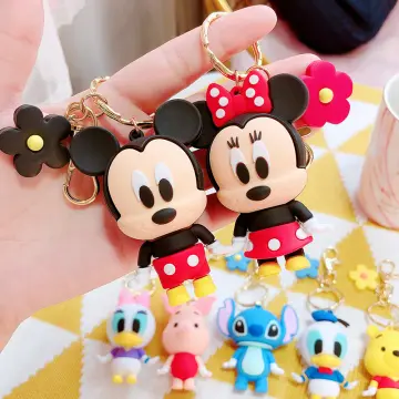 New Trend Disney Cute Mickey Minnie Pendant Keychain Cartoon Doll Bag  Ornament Personality Couple Gift